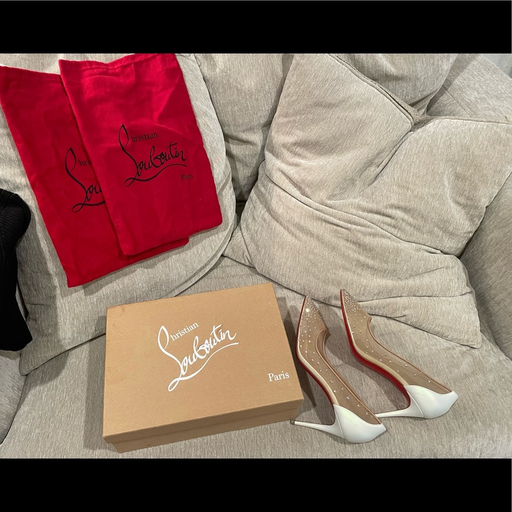 Christian Louboutin follies strass 85 - version snow. Size 38.5
